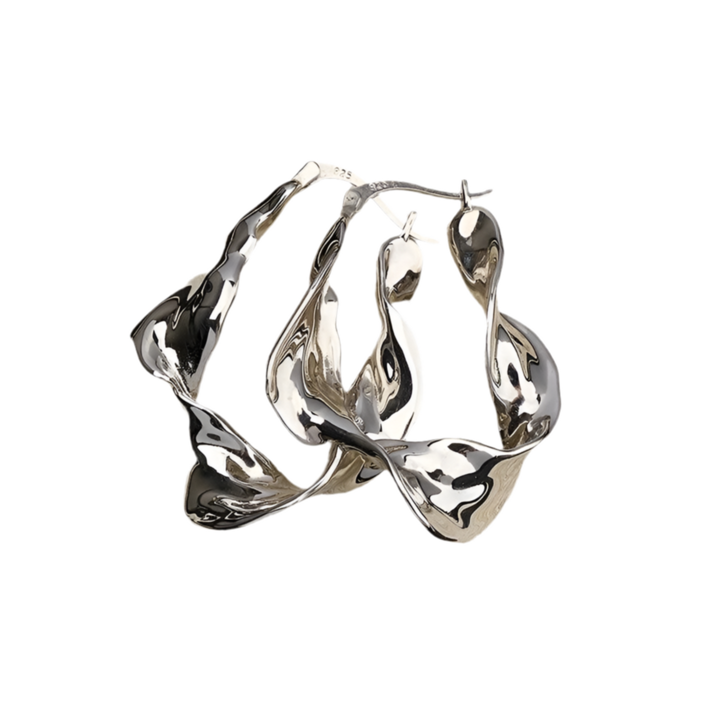 Sterling Silver twist hoop earrings